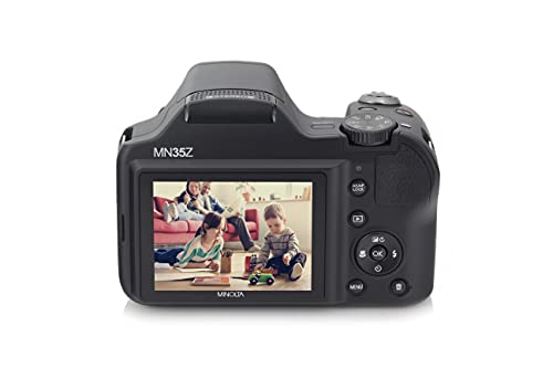Minolta 20 Mega Pixels High Wi-Fi Digital Camera with 35x Optical Zoom, 1080p HD Video and 3' LCD, Black (MN35Z-BK)
