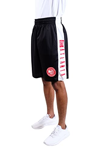 Ultra Game NBA Atlanta Hawks Mens Mesh Basketball Shorts, Black, Medium