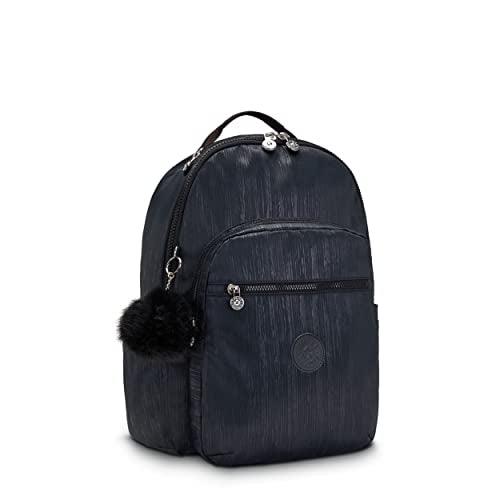 Kipling Women's Seoul 15' Device Backpack, Durable, Roomy with Padded Shoulder Straps, School Bag, Sparkling Slate, 12.75''L x 17.25''H x 9''D