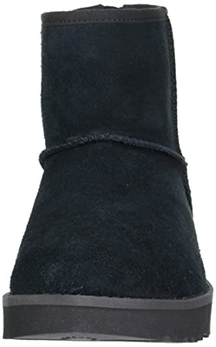 UGG Women's Classic Mini Logo Zip Fashion Boot, Black, 5