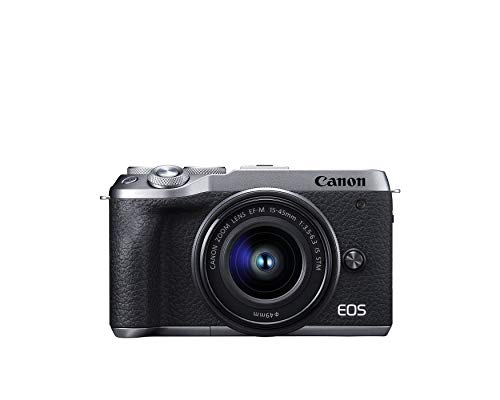 Canon EOS M6 Mark II Mirrorless Digital Compact Camera + EF-M 15-45mm F/3.5-6.3 is STM + EVF Kit, Silver