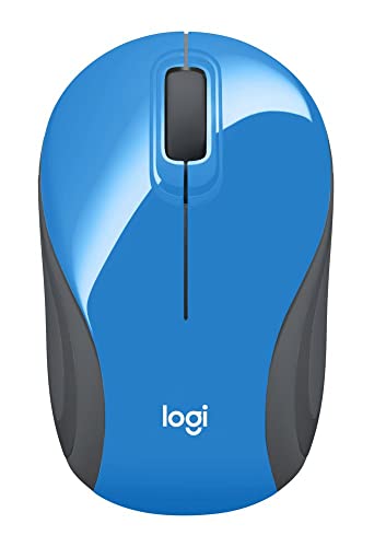 Logitech Wireless Mini Mouse M187 Ultra Portable, 1000 DPI Optical Tracking, 3-Buttons, PC/Mac/Laptop - Blue