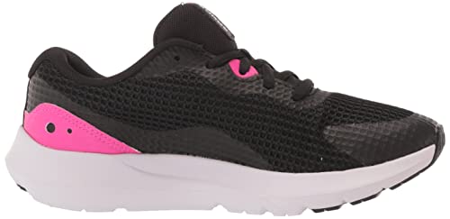 Under Armour Women's Surge 3 Running Shoe, (004) Black/Black/Rebel Pink, 5.5