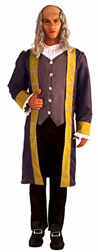 Forum Patriotic Party Collection Ben Franklin Complete Costume, Grey/Brown, Standard