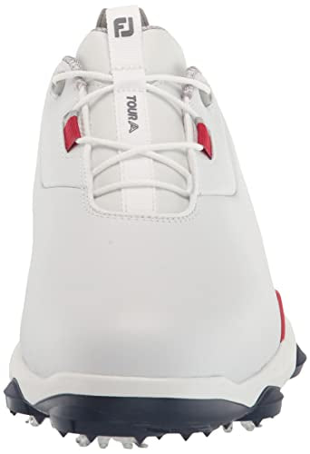 FootJoy Men's Tour Alpha Golf Shoe, White/Navy/Grey, 10.5