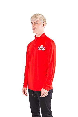Ultra Game NBA Men's Quarter Zip Long Sleeve Pullover T-Shirt