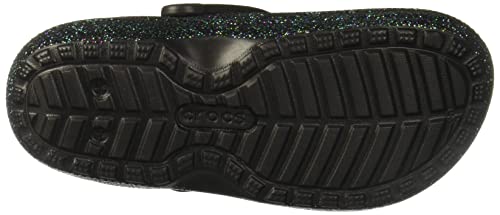 Crocs unisex adult Men's and Women's Classic Lined | Fuzzy Slippers Clog, Starry Skies Glitter, 7 Women 5 Men US