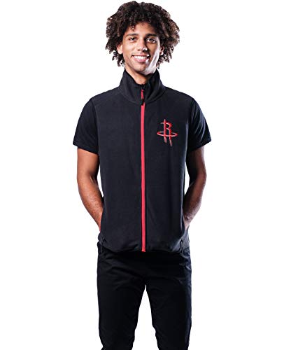 Ultra Game NBA Houston Rockets Mens Basic Full Zip Vest, Team Color, Medium