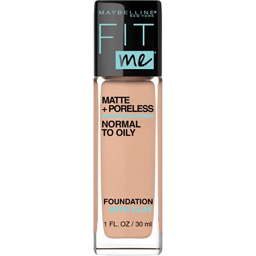 Maybelline Fit Me Matte + Poreless Liquid Oil-Free Foundation Makeup, True Beige, 1 fl