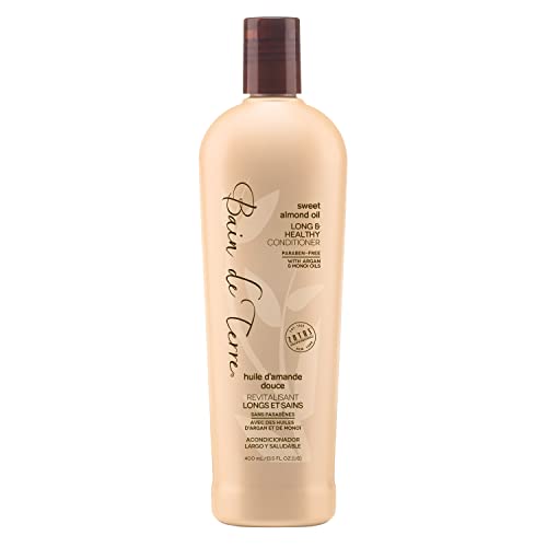 Bain de Terre Long and Healthy Conditioner | Sweet Almond Oil | Long and Growing Hair | Argan and Monoi Oils | Paraben Free | 13.5 Fl Oz
