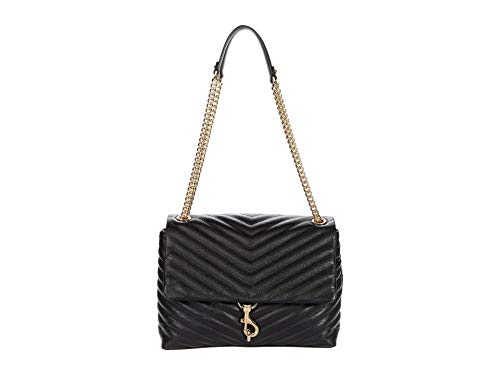 Rebecca Minkoff womens Edie Flap Shoulder Bag, Black, One Size US