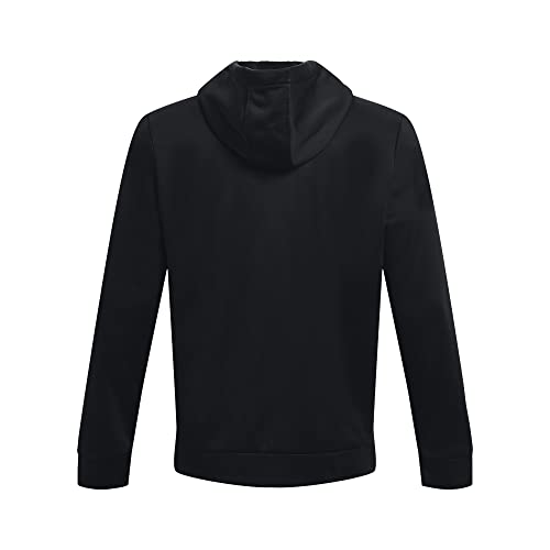 Under Armour Mens Big Logo ArmourFleece Hoodie , (001) Black / Black / Pitch Gray , Small