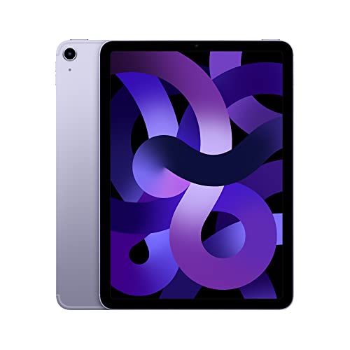 Apple iPad Air (5th Generation): with M1 chip, 10.9-inch Liquid Retina Display, 256GB, Wi-Fi 6 + 5G Cellular, 12MP front/12MP Back Camera, Touch ID, All-Day Battery Life – Purple