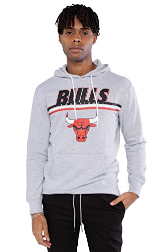 Ultra Game NBA Chicago Bulls Mens Fleece Hoodie Pullover Sweatshirt Out Of Bounds, Heather Gray, XX-Large
