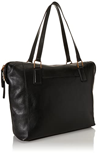 Fossil Women's Jacqueline Eco-Leather Tote Bag Purse Handbag, Black (Model: ZB1502001)