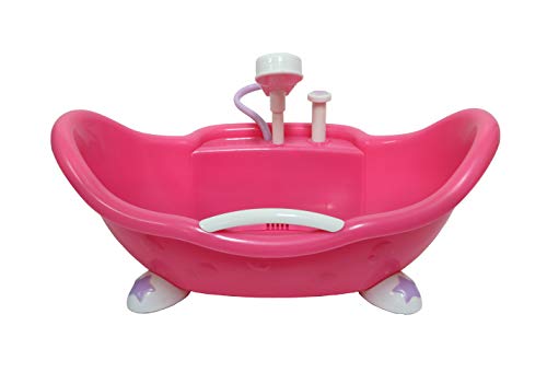 JC Toys Adorable Lil' Cutesies Bathtub with Shower for 24 months and up, Fits Most Dolls Up to 10' , Pink