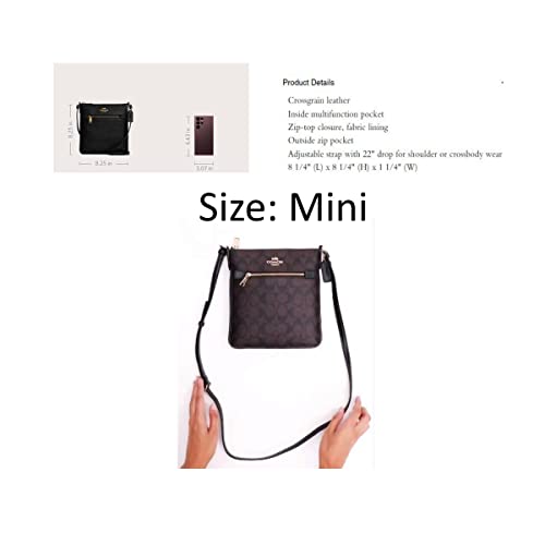 COACH Womens Mini Rowan File Crossbody Bag With Snowflake Print (IM/Khaki/Gold Multi)