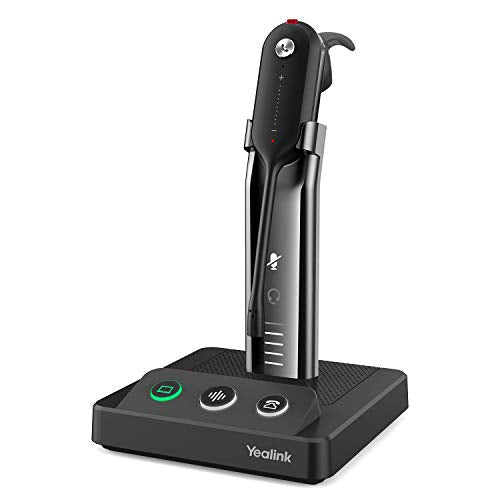 Yealink WH63 Wireless Headset with Microphone DECT Headset Office Headset Zoom Teams Certified Computer Headset UC Optimized Noise Canceling PC Computer Laptop Headset IP VoIP Phones with Charge Stand