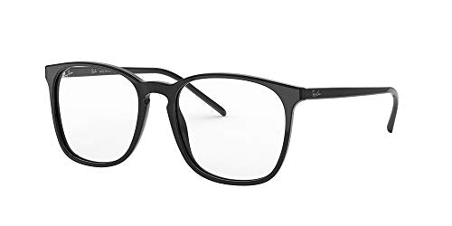Ray-Ban RX5387 Square Prescription Eyeglass Frames, Black/Demo Lens, 52 mm