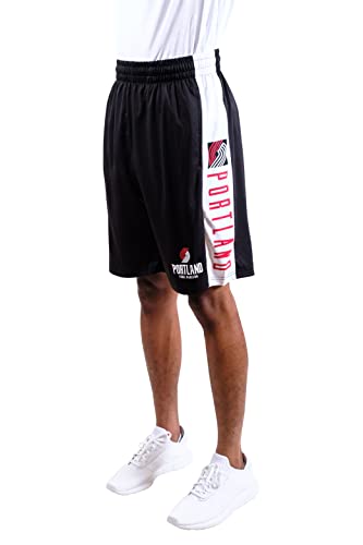 Ultra Game NBA Portland Trail Blazers Mens Mesh Basketball Shorts, Black, Large