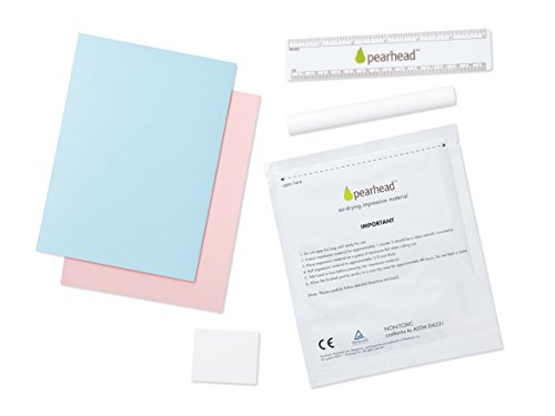 Pearhead Babyprints Newborn Baby Handprint and Footprint Desk Photo Frame and Impression Kit - Makes A Perfect, White