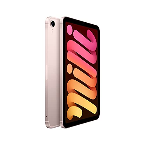 Apple iPad Mini (6th Generation): with A15 Bionic chip, 8.3-inch Liquid Retina Display, 64GB, Wi-Fi 6 + 5G Cellular, 12MP front/12MP Back Camera, Touch ID, All-Day Battery Life – Pink