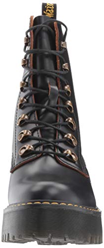 Dr. Martens Shoes Leona Boot, Black Vintage Smooth, 3 UK, Women's 5 US