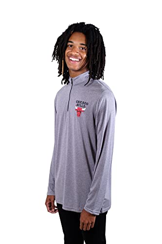 Ultra Game NBA Men's Quarter Zip Long Sleeve Pullover T-Shirt