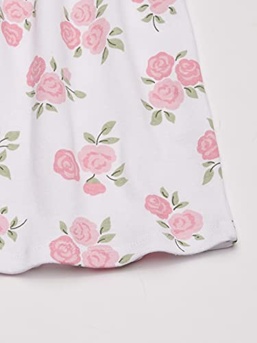 Hudson Baby Infant and Toddler Girl Cotton Dresses Soft Pink Roses, 6-9 Months