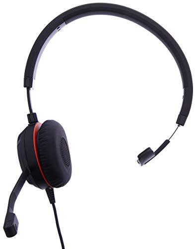 Jabra Evolve 30 II Wired Headset, Mono, UC-Optimized – Telephone Headset with Superior Sound for Calls and Music – 3.5mm Jack/USB Connection – Pro Headset with All-Day Comfort