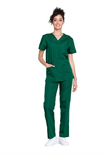 Cherokee Men and Women S Scrubs Set Workwear Originals Top and Pant WW530C, Hunter
