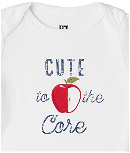 Hudson Baby Unisex Baby Cotton Long-Sleeve Bodysuits Apple, 6-9 Months