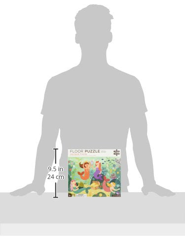 Petit Collage Floor Puzzle, Mermaid Friends, 24-Pieces – Large Puzzle for Kids, Completed Mermaid Jigsaw Puzzle Measures 18” x 24” – Makes a Great Gift Idea for Ages 3+