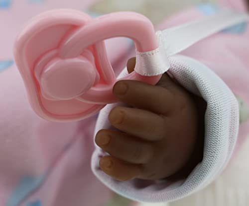 JC Toys Twins 13' Realistic Soft Body Baby Dolls Berenguer Boutique | Twins Gift Set with Removable Outfits and Accessories | Pink and Blue | African American | Ages 2+