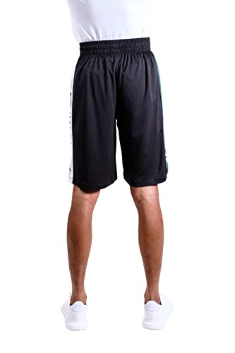 Ultra Game NBA Milwaukee Bucks Mens Mesh Basketball Shorts, Black, Large