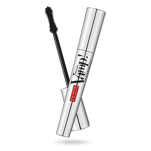 Pupa Milano Vamp! Waterproof Mascara - Add Extreme Volume and Length to Lashes - Serum-Infused Formula Promotes Thicker Lash Appearance - Smudge, Clump, and Water Resistant - 001 Extra Black - 0.3 oz