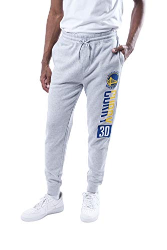 Ultra Game NBA Golden State Warriors - Stephen Curry Mens Active Fleece Jogger, Heather Charcoal, X-Large