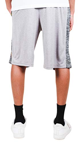 Ultra Game NBA Los Angeles Lakers Men's Mesh Athletic Active Basketball Shorts, Heather Gray, XX-Large