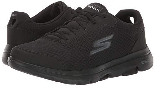 Skechers mens Gowalk 5 Qualify - Athletic Mesh Lace Up Performance Walking Shoe Sneaker, Black, 9 US