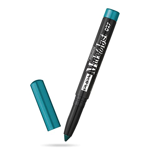 Pupa Milano Made To Last Waterproof Eyeshadow - Long Wear, Pigmented Cream Shadow Stick - Smudge Proof, Easy Blending Formula - Satin, Pearl, and Metallic Shades - 027 Turquoise - 0.049 oz