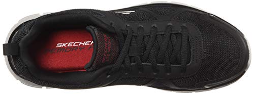 Skechers mens Track Scloric Oxford, Black/Red, 6.5 US