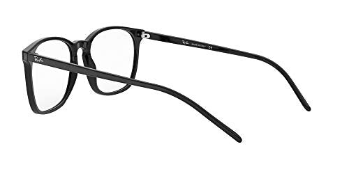 Ray-Ban RX5387 Square Prescription Eyeglass Frames, Black/Demo Lens, 52 mm