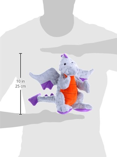 goDog Bubble Plush Dragons Squeaky Dog Toy, Chew Guard Technology - Gray, Large