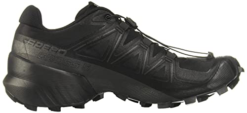 7.5 Salomon Speedcross 5 Trail Running Shoes for Women, Black/Black/Phantom