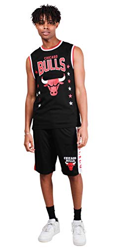 Ultra Game NBA Chicago Bulls Mens Jersey Sleeveless Muscle T-Shirt, Black, Large