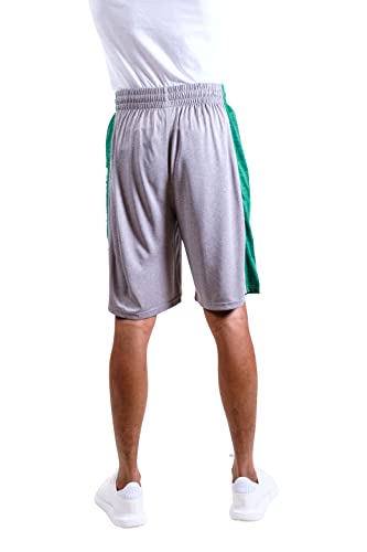 Ultra Game NBA Boston Celtics Men's Mesh Athletic Active Basketball Shorts, Heather Gray, Large