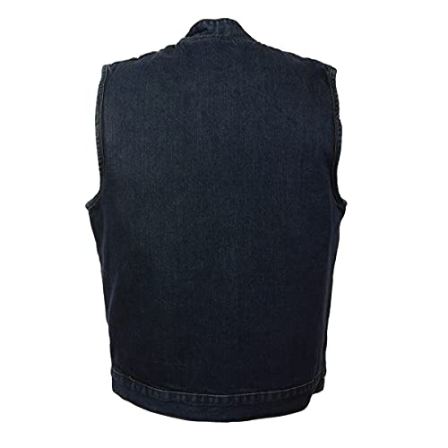 Milwaukee Leather DM2238 Men's Blue Denim Snap Front Club Style Vest - 7X-Large