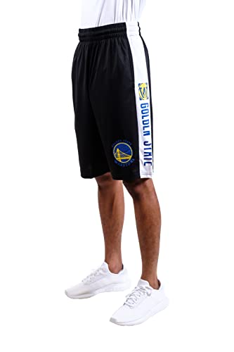 Ultra Game NBA Golden State Warriors Mens Mesh Basketball Shorts, Black, Small