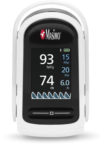 Masimo MightySat Fingertip Pulse Oximeter with Bluetooth, Monitor Blood Oxygen Saturation and Breath per Minute, OLED Screen, Touchpad, Long Battery Life
