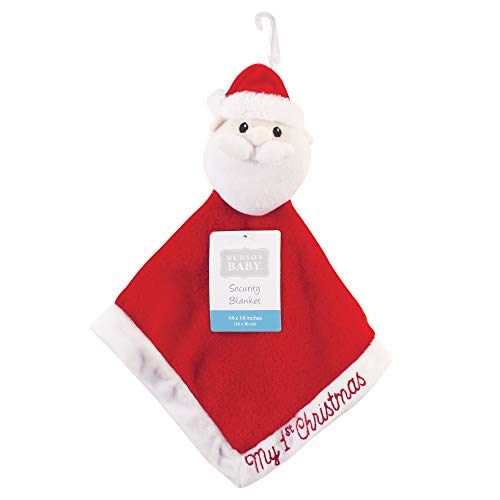 Hudson Baby Unisex Baby Animal Face Security Blanket, Santa, One Size